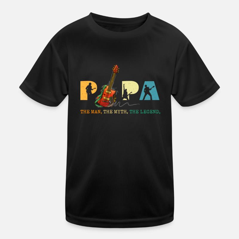 Papa Guitar The Man The Myth The Legend Kids Functional T-Shirt