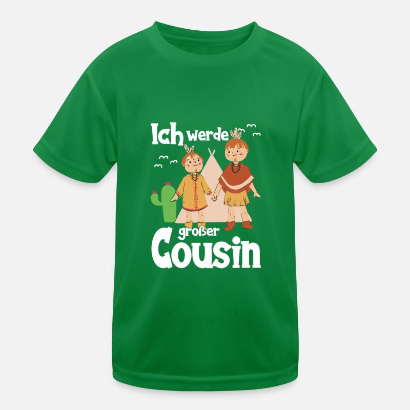 Werde großer Cousin Indianer Geschenkidee Kinder Funktions-T-Shirt