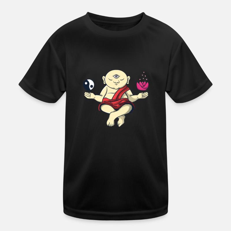 Meditierender Buddhistischer Mönch Zen Buddha Om Kinder Funktions-T-Shirt