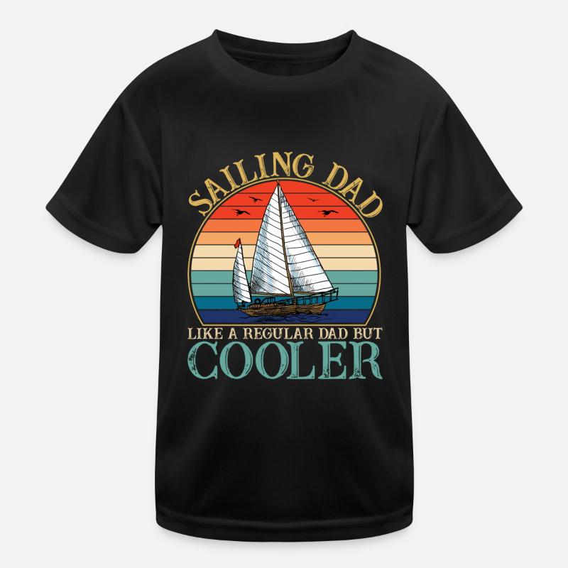 Sailing Dad Retro Sunset Kinder Funktions-T-Shirt