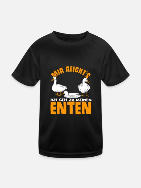 Mir reichts ich geh zu meinen Enten Entenzüchter S - Kinder Funktions-T-Shirt - Schwarz - Vorne
