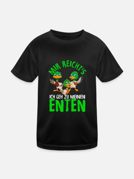 Mir reichts ich geh zu meinen Enten Entenzüchter S - Kinder Funktions-T-Shirt - Schwarz - Vorne