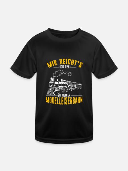 Mir reichts Eisenbahn Modelleisenbahn Modellbau Ge - Kinder Funktions-T-Shirt - Schwarz