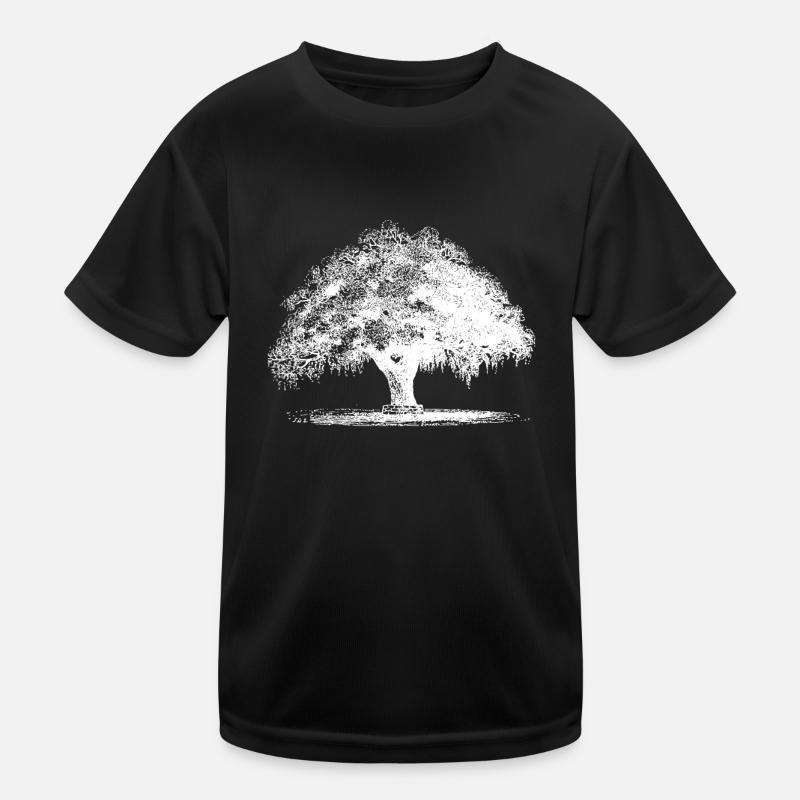Baum - Kinder Funktions-T-Shirt - Schwarz