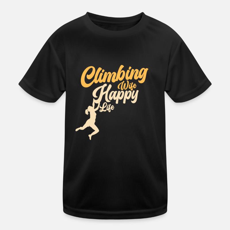 Climbing Klettern Kletterer Bouldern Bergsteiger Kinder Funktions-T-Shirt