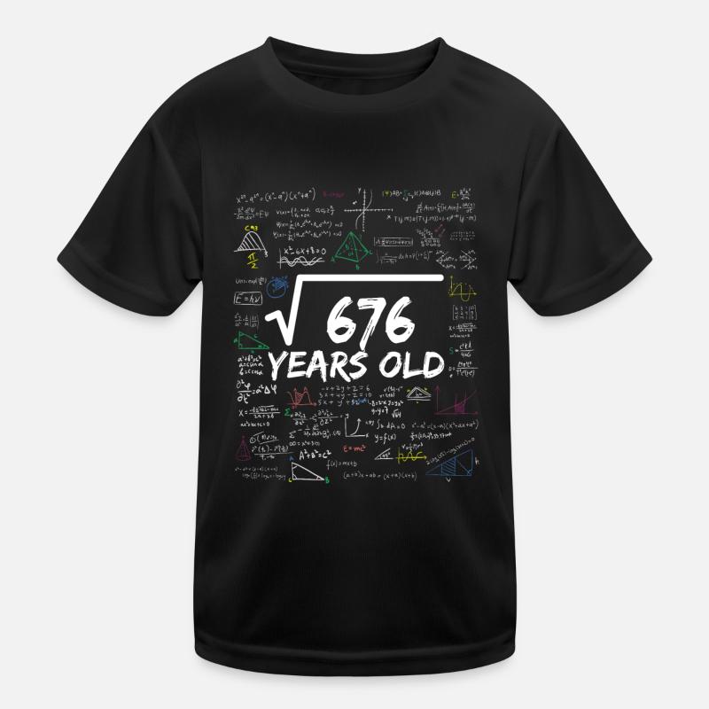 Square Root of 676 26TH Funny Math Birthday Kids Functional T-Shirt