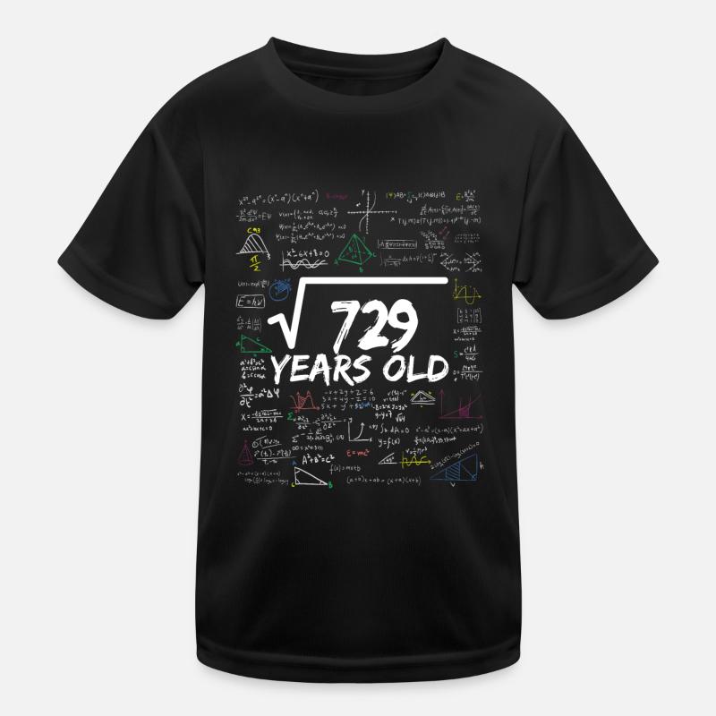 Square Root of 729 27TH Funny Math Birthday Kids Functional T-Shirt