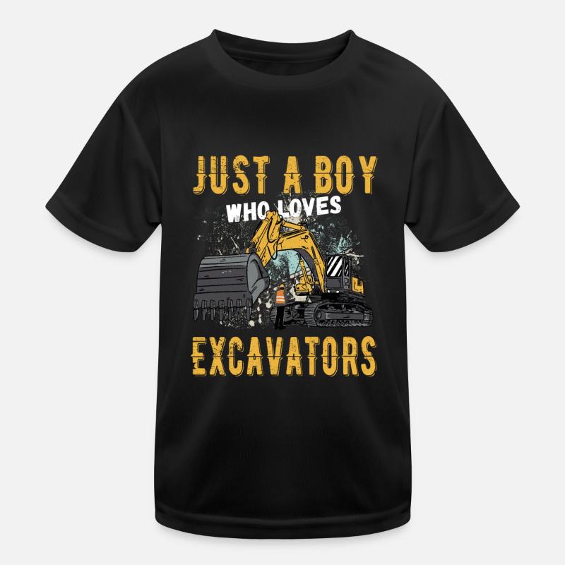 Nur ein Junge der Bagger Liebt Kinder Funktions-T-Shirt