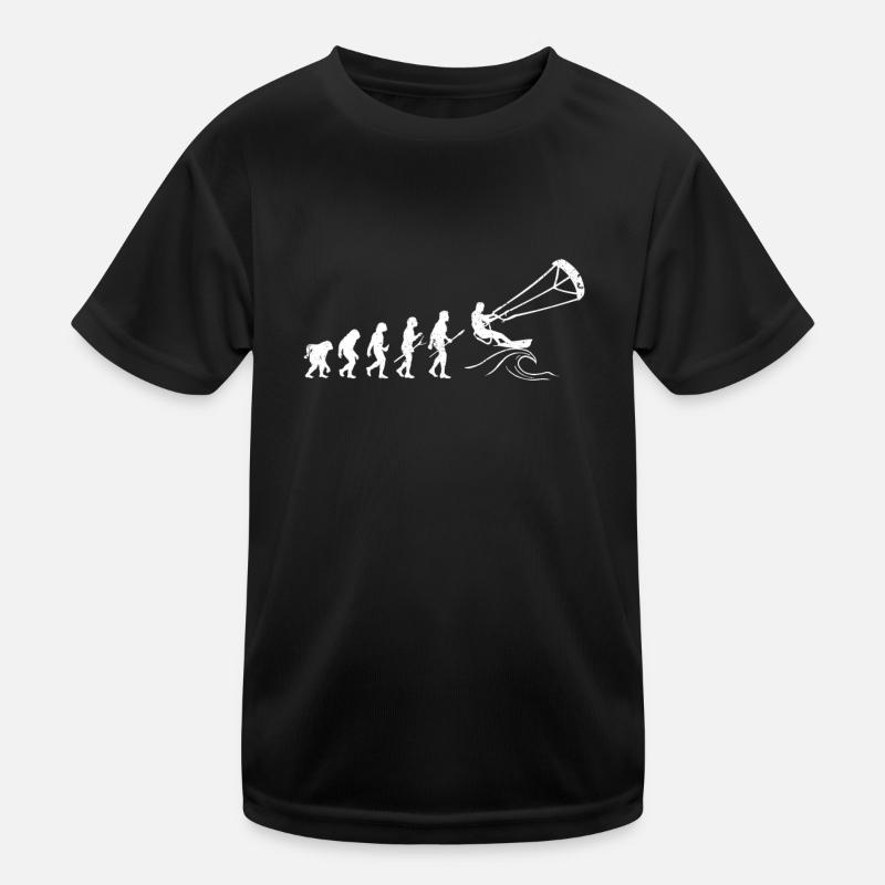 Lustiges Kitesurfen Kite Surfing Evolution Kinder Funktions-T-Shirt