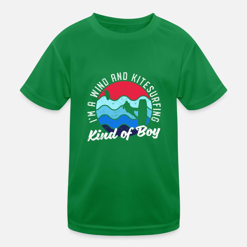Ich bin ein Wind- und Kitesurfing-Junge Kitesurfer Kinder Funktions-T-Shirt
