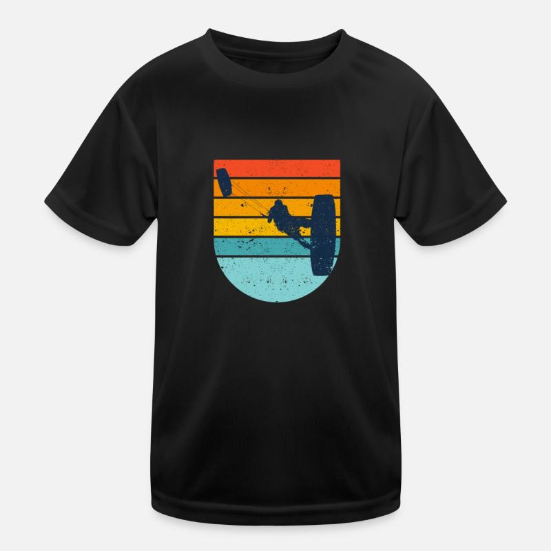 Kiteboard Silhouette Kitesurf Kiteboarding Kite Kids Functional T-Shirt