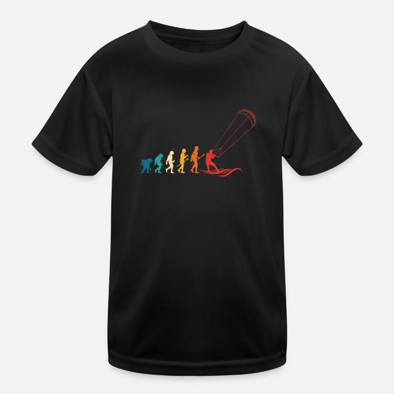 Lustiges Kitesurfen Kite Surfing Evolution Kinder Funktions-T-Shirt