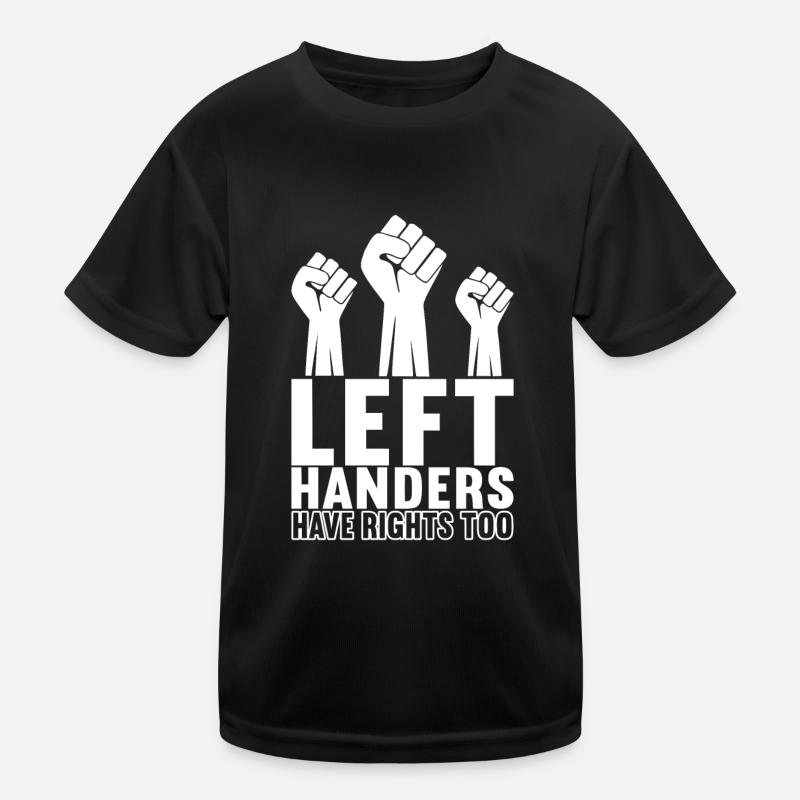 Linkshänder - Kinder Funktions-T-Shirt - Schwarz