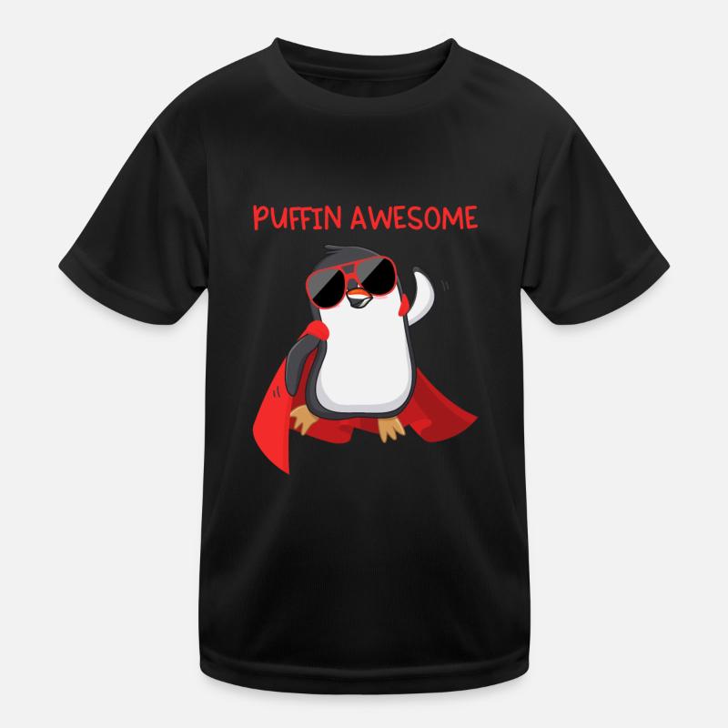 Puffin Awesome Papageientaucher Superheld Geschenk Kinder Funktions-T-Shirt