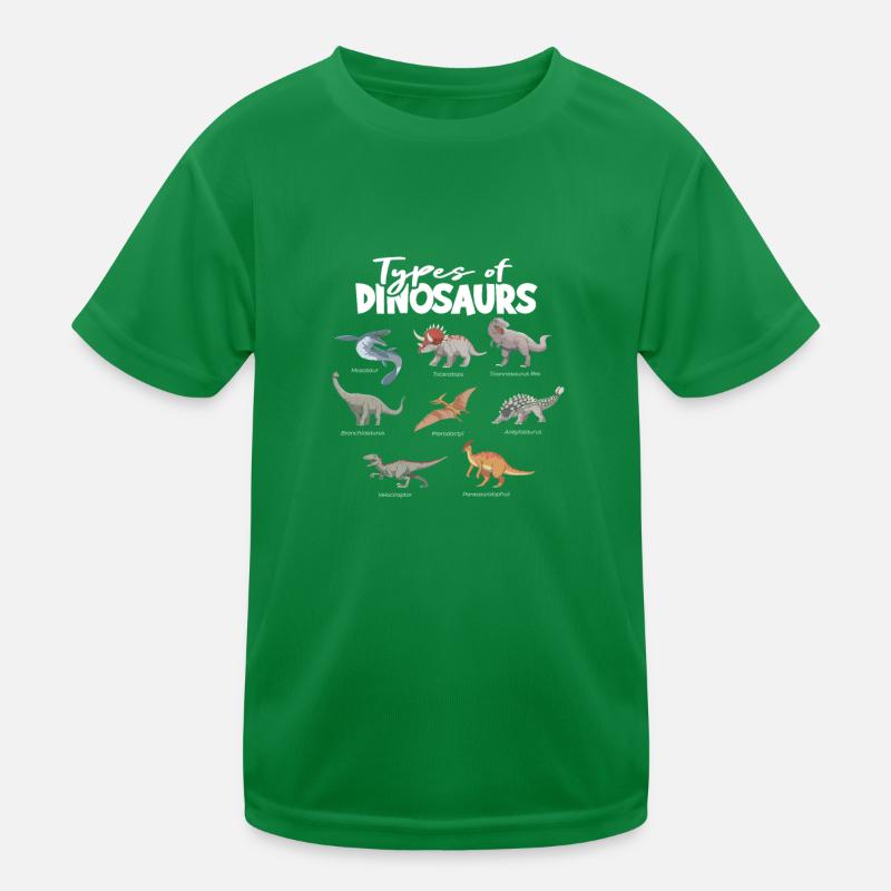Types Of Dinosaurs Dino Identification - dinosaur Kids Functional T-Shirt