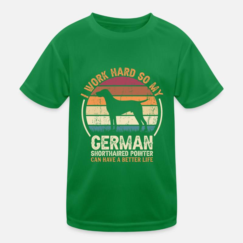 Hart Arbeiten - Retro Deutscher Zeiger Kinder Funktions-T-Shirt