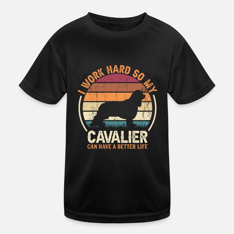 Arbeite Hart - Retro Cavalier Kinder Funktions-T-Shirt
