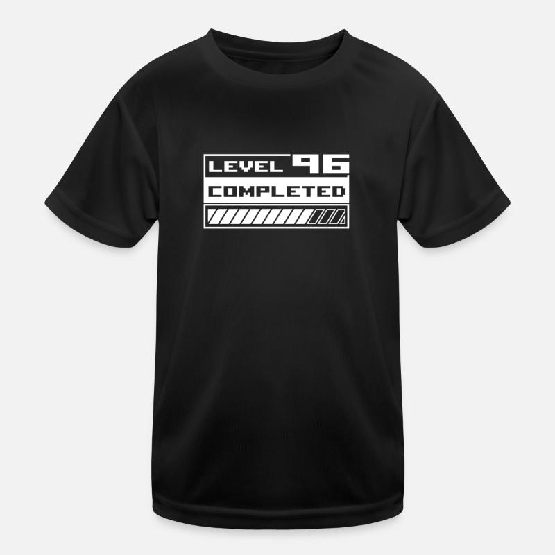 Level 96 - Kinder Funktions-T-Shirt - Schwarz