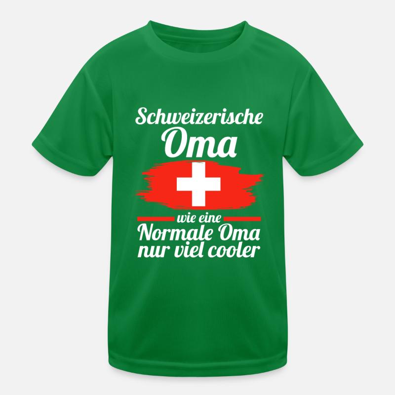 Schweizerin Schweizer Oma Schweiz Kinder Funktions-T-Shirt