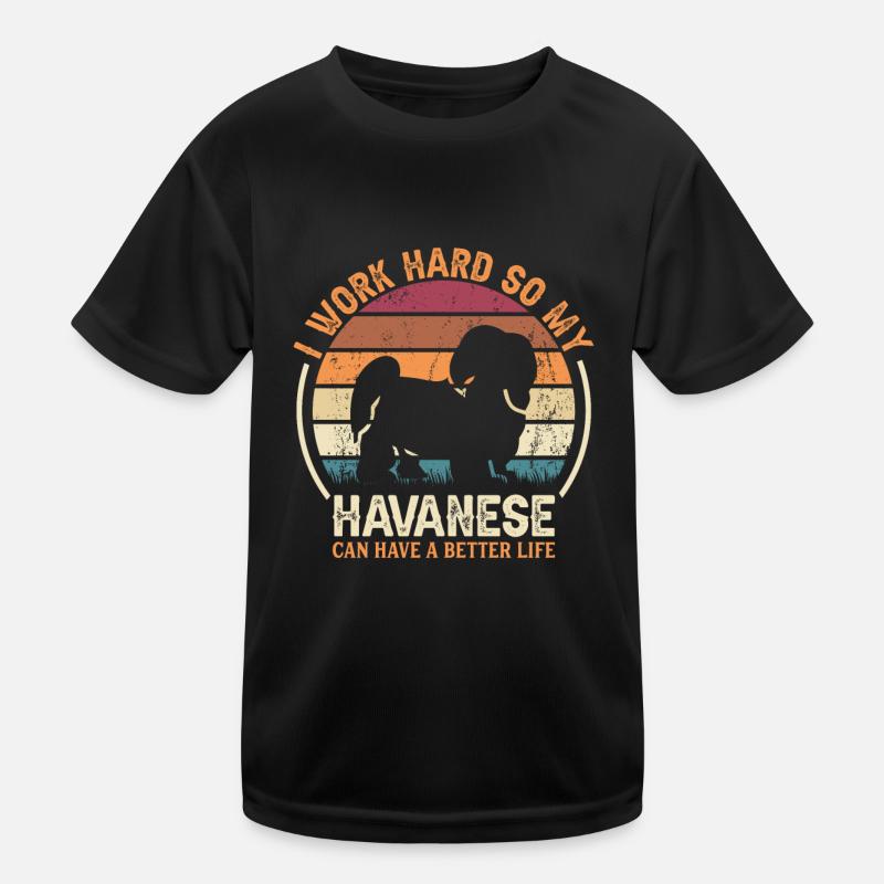 Travail acharné - Retro Havanese T-shirt sport Enfant