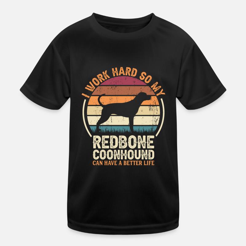 Travailler dur - Retro Redbone Coonhound T-shirt sport Enfant