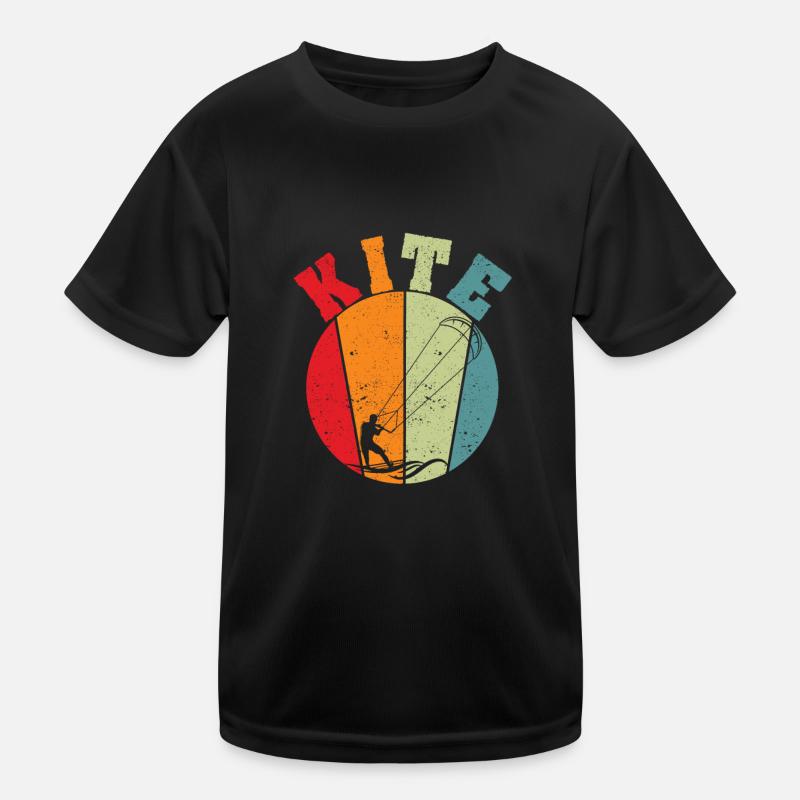 Kiteboarding Kitesurfing Kiteboarder Retro Vintage Kids Functional T-Shirt