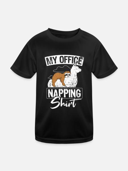 This Is My Office Napping Shirt Alpaca Faultier Ge - Kinder Funktions-T-Shirt - Schwarz - Vorne