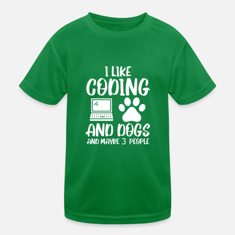 Coding und Hunde Programmierer Coder Entwickler Kinder Funktions-T-Shirt
