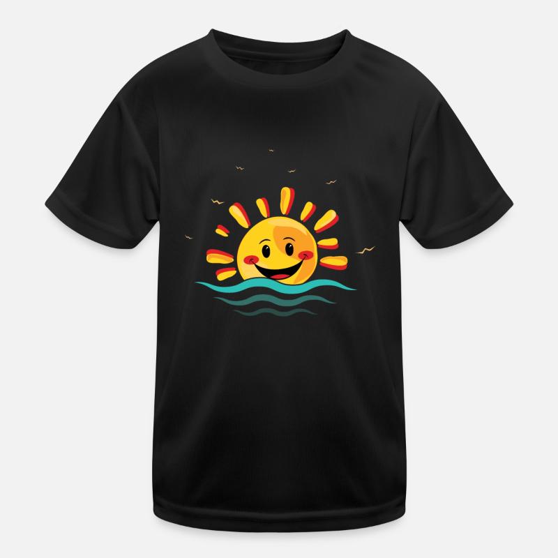 Smile Face Sun Beach 2022 Tropical Hello Summer Kinder Funktions-T-Shirt