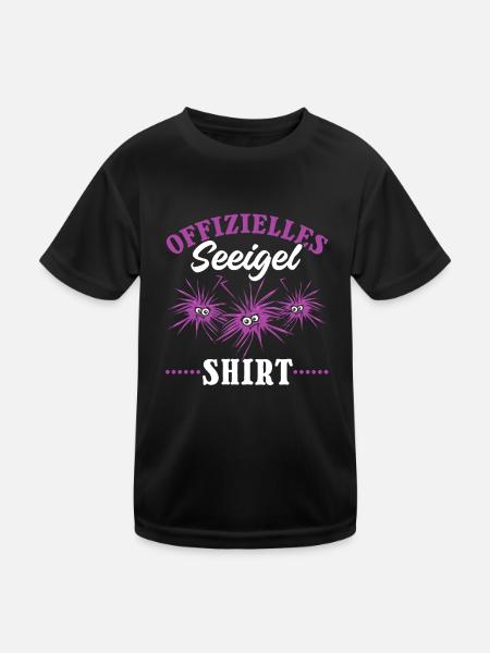 Offizielles Seeigel Shirt Lustiges Seeigel - Kinder Funktions-T-Shirt - Schwarz - Vorne