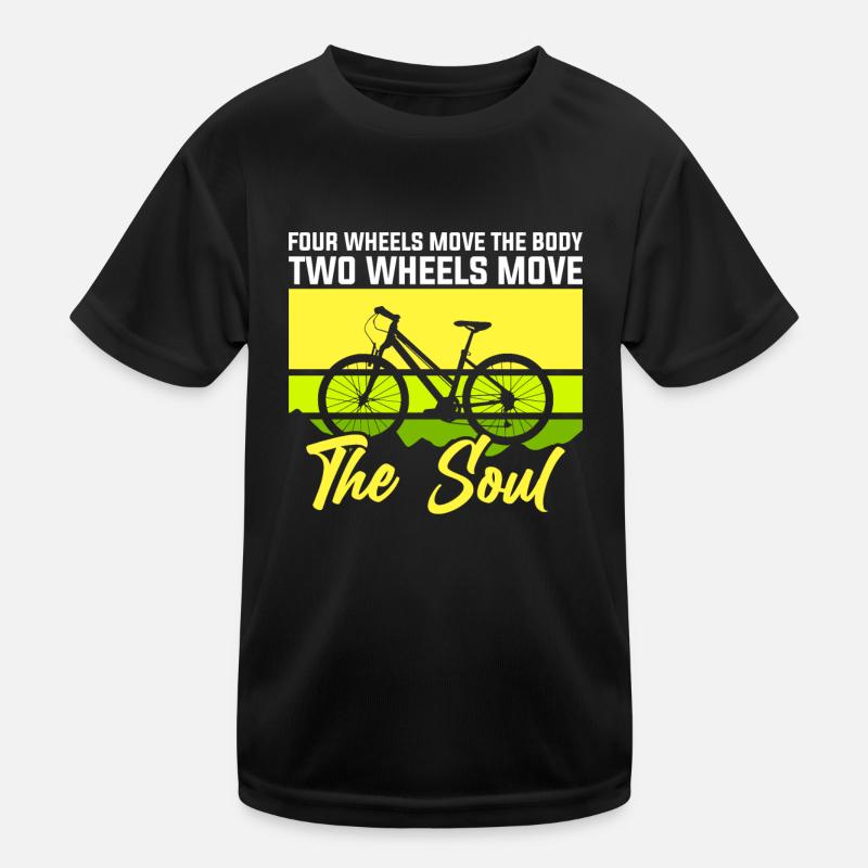 Quatre roues déplacent le corps Deux roues - vélo T-shirt sport Enfant