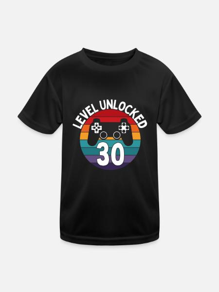 Niveau 30 Débloquer le jeu du 30e anniversaire - T-shirt sport Enfant - noir - Devant