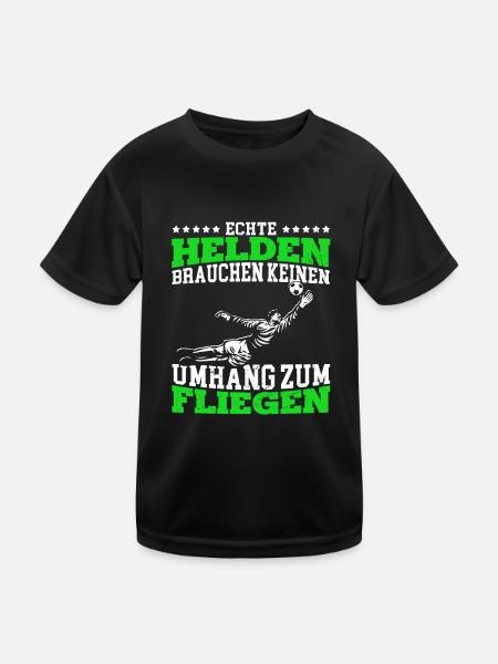 Echte Helden brauchen keinen Umhang zum Fliegen - - Kinder Funktions-T-Shirt - Schwarz - Vorne