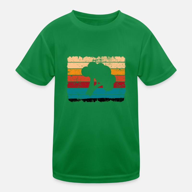 Broccoli Vegan Lover Retro Healthy Gift idea Kids Functional T-Shirt
