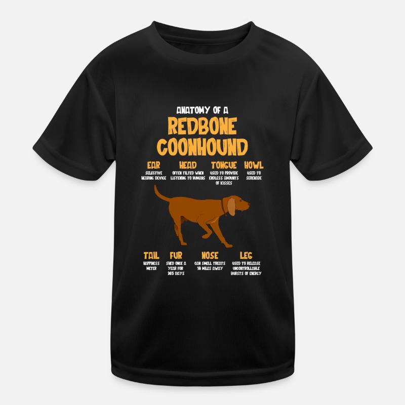 Anatomie Eines Redbone Coonhounds Kinder Funktions-T-Shirt