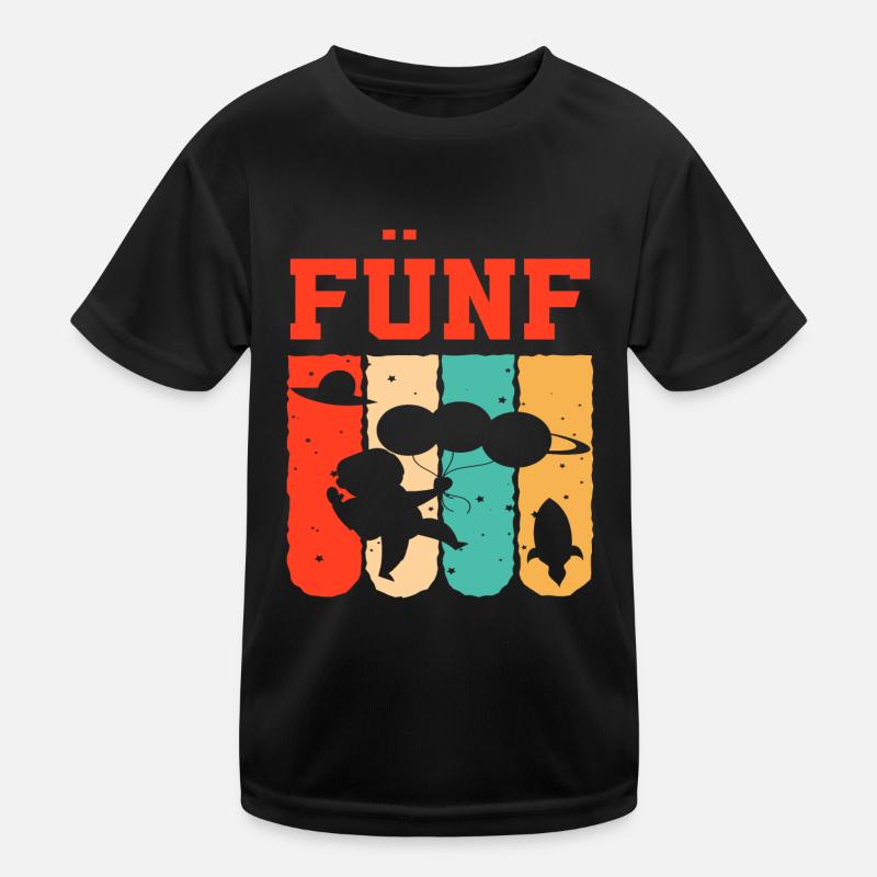 Astronaut 5th Birthday Space Boy Gift Kids Functional T-Shirt