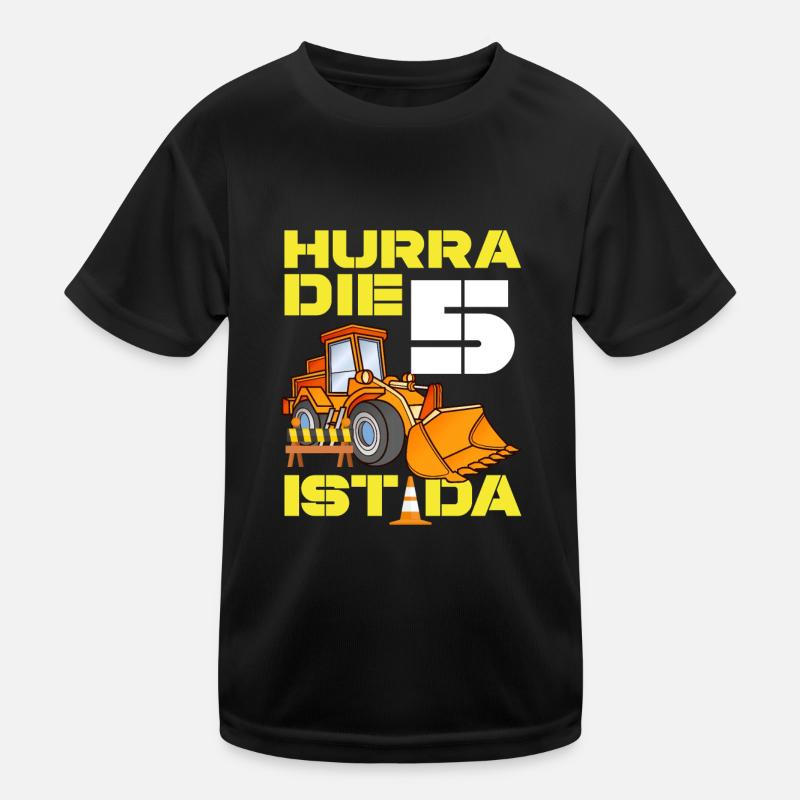 Bagger 5. Geburtstag Baggerfahrer Jungen Geschenk Kinder Funktions-T-Shirt