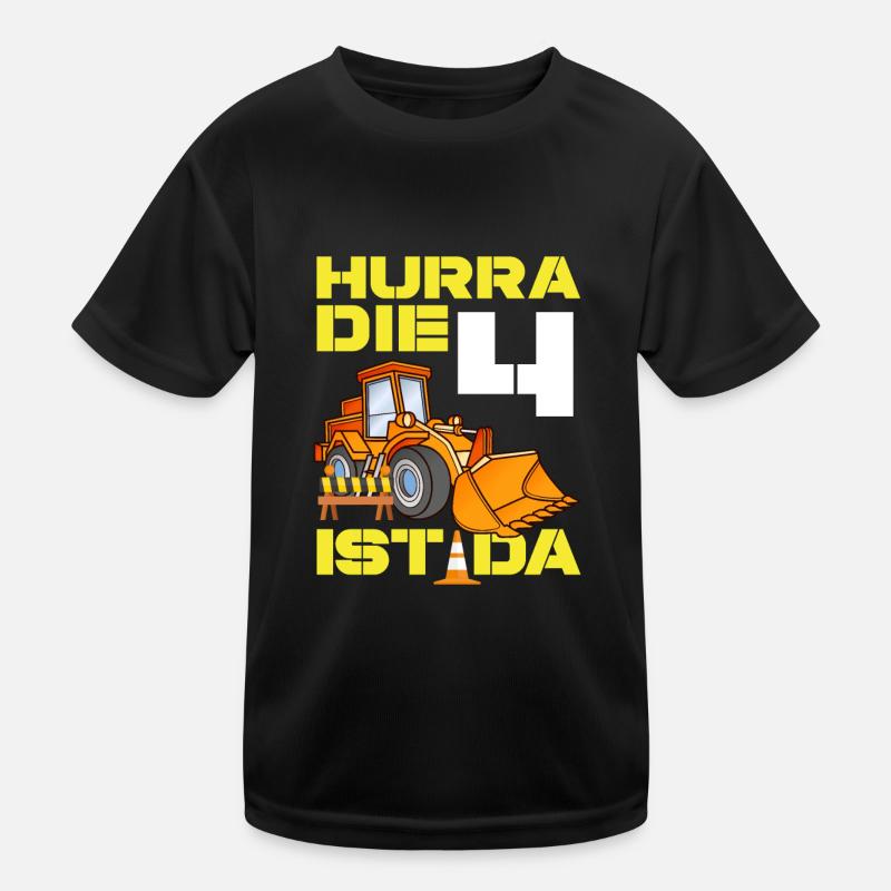 Bagger 4. Geburtstag Baggerfahrer Jungen Geschenk Kinder Funktions-T-Shirt