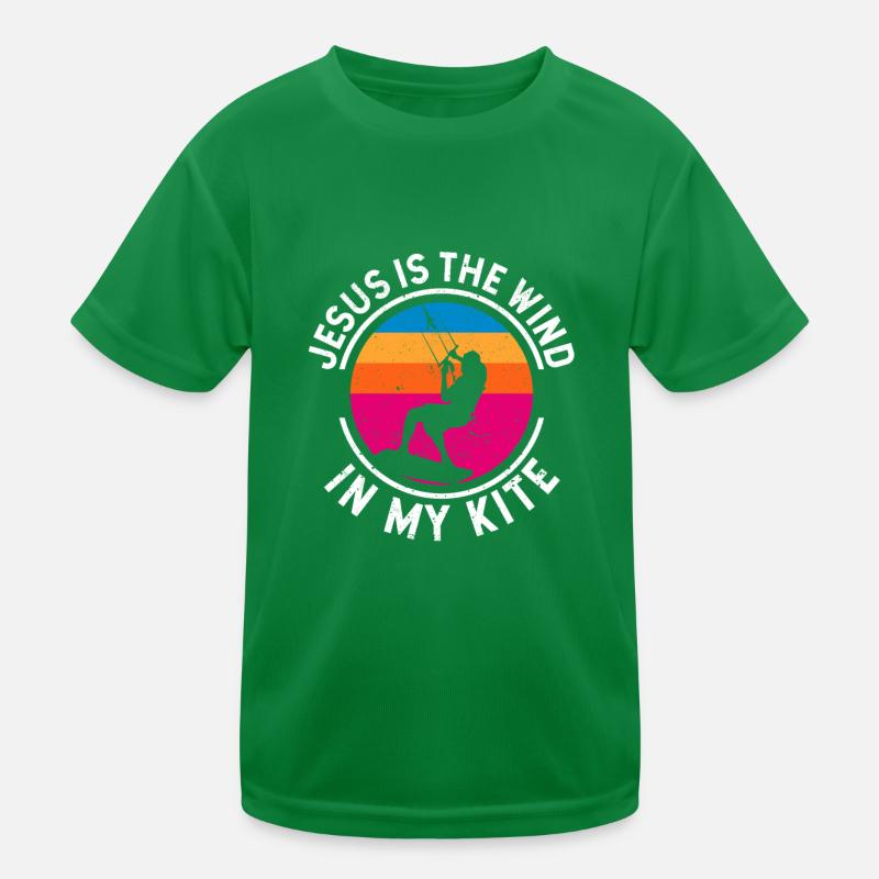 Église Kitesurf Christ Jésus est le vent T-shirt sport Enfant