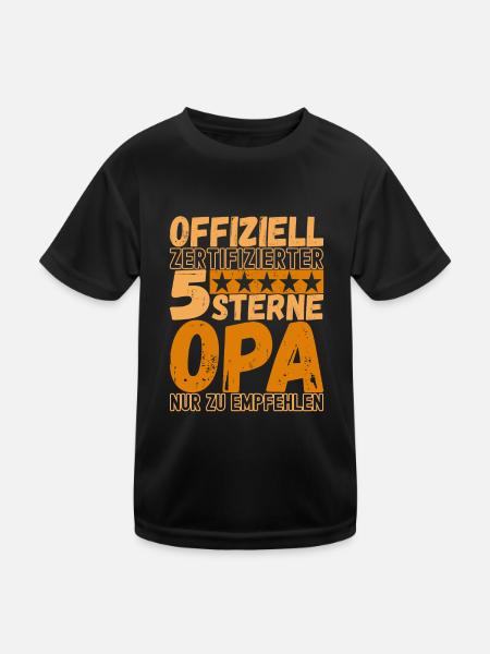 Opa Großvater - Kinder Funktions-T-Shirt - Schwarz - Vorne