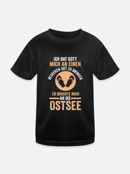 Gott brachte mich an die Ostsee - Kinder Funktions-T-Shirt - Schwarz - Vorne