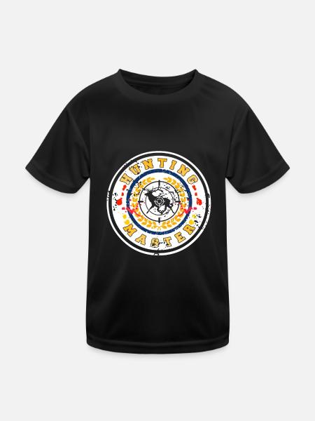Vintage Hunting Master Awesome Hunting Designs - Kinder Funktions-T-Shirt - Schwarz - Vorne