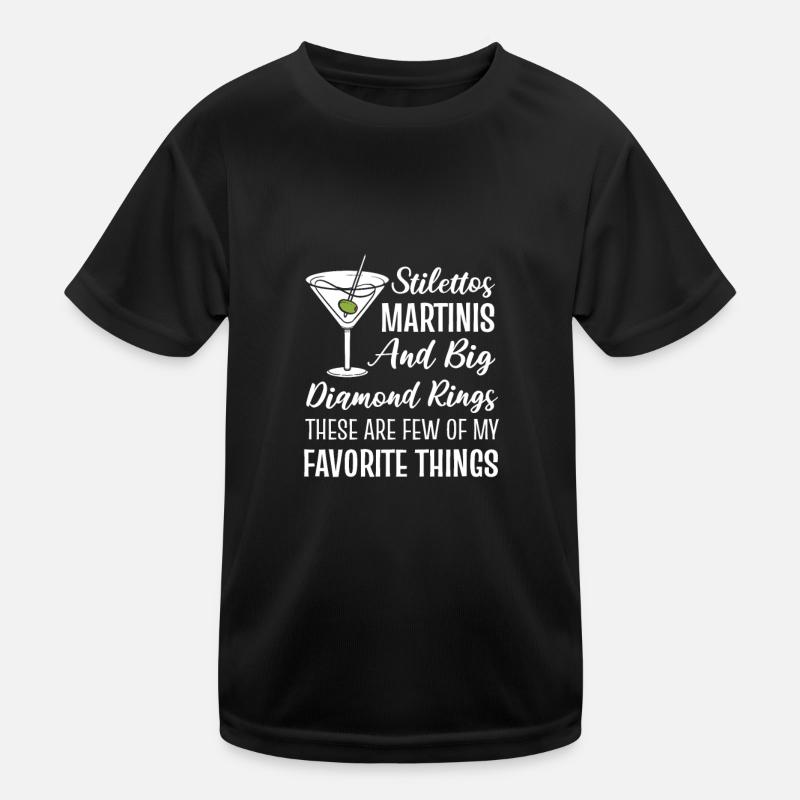 Stilettos, Martinis and Big Diamond Rings Kids Functional T-Shirt