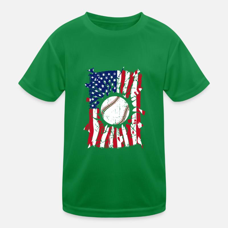 Drapeau de Baseball USA T-shirt sport Enfant