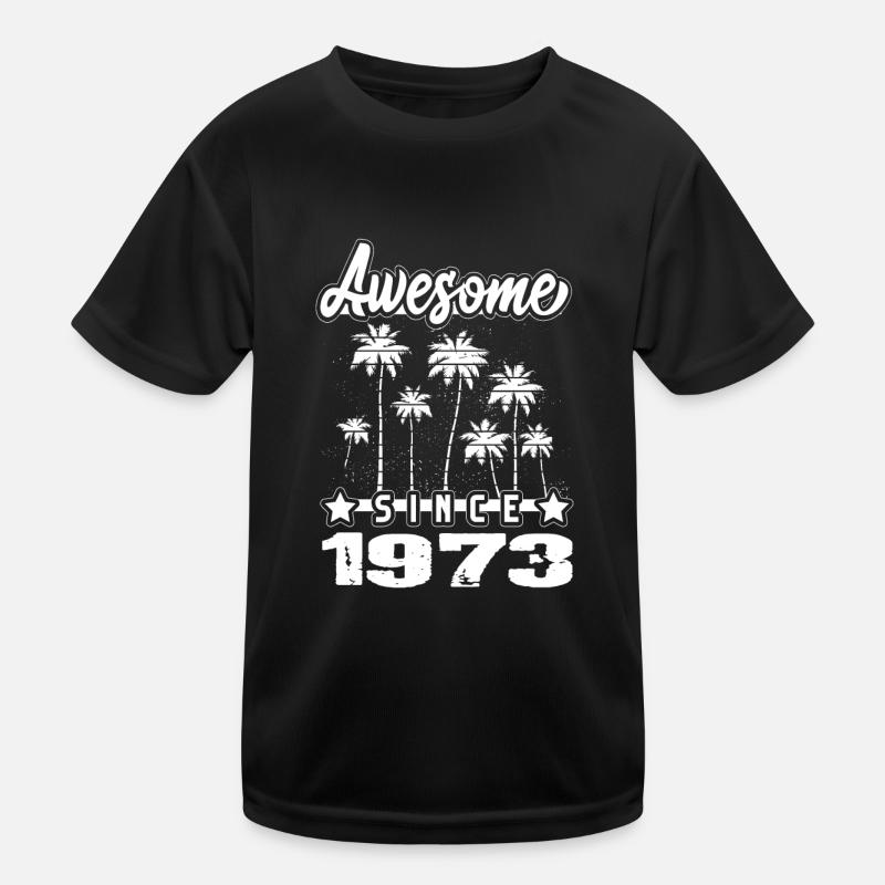 Awesome Since 1973 - Kinder Funktions-T-Shirt - Schwarz