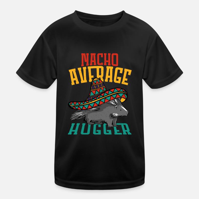 Nacho Average Hugger Porcupine Hedgehog - Kids Functional T-Shirt - black
