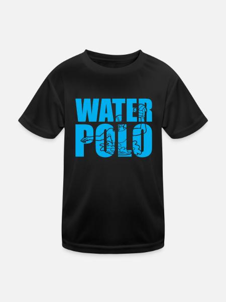 Watersport - Water Polo - Kinder Funktions-T-Shirt - Schwarz - Vorne