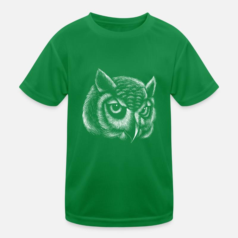 Eule Linien Realistischee Zeichnung Eule Kunst Kinder Funktions-T-Shirt