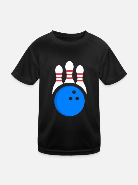 Bowler Design - Bowling - Kids Functional T-Shirt - black - Front