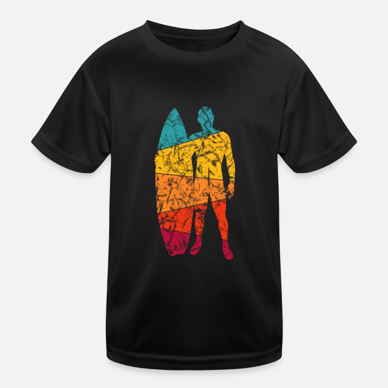 Retro Surfdesign - Surfer Kids Functional T-Shirt